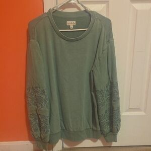 Wonderly Olive Embroidered Sweater